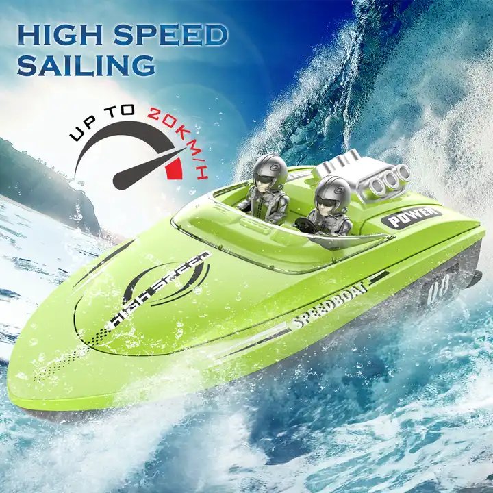 Flytec V222 2.4Ghz Double Waterproof Protection 20Km/h High Speed Racing RC Boat Ship Water Sensor Mini Toys Remote Control Boat