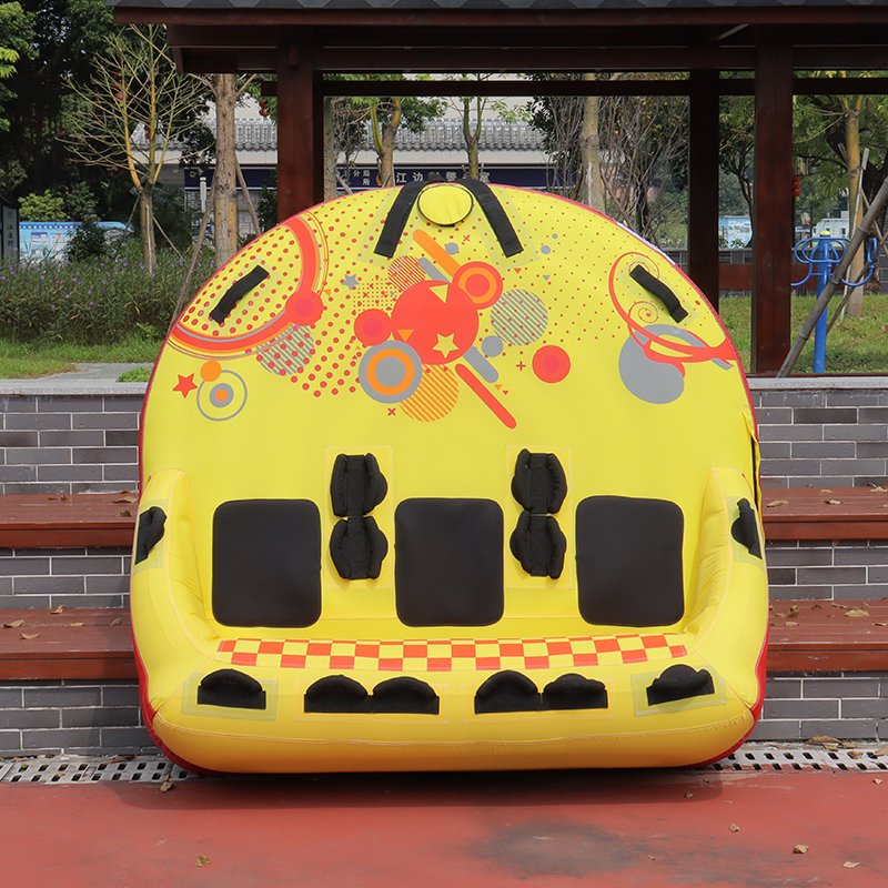 Heavy-Duty OEM Watersports Inflatable Towable Booster Tubes -3 Person Towable Water Tube with Back Rest for Boat to Pull