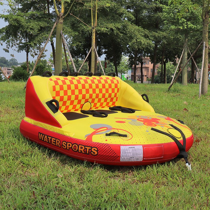 Heavy-Duty OEM Watersports Inflatable Towable Booster Tubes -3 Person Towable Water Tube with Back Rest for Boat to Pull