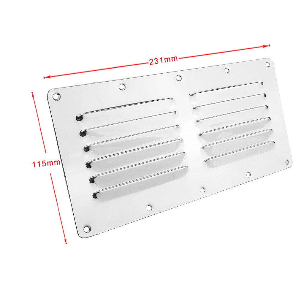 Marine Grade Stainless Steel 304 Boat Marine Square Air Vent Louver Vent Grille Ventilation Louvered Grill Cover