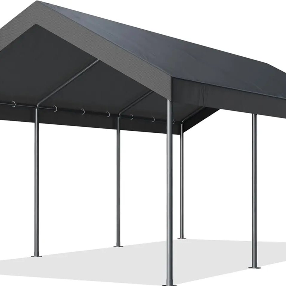 Custom Outdoor 10x20ft Heavy Duty Carport Car Canopy Garage Boat Shelter Car Roof Tent Aluminum Carport