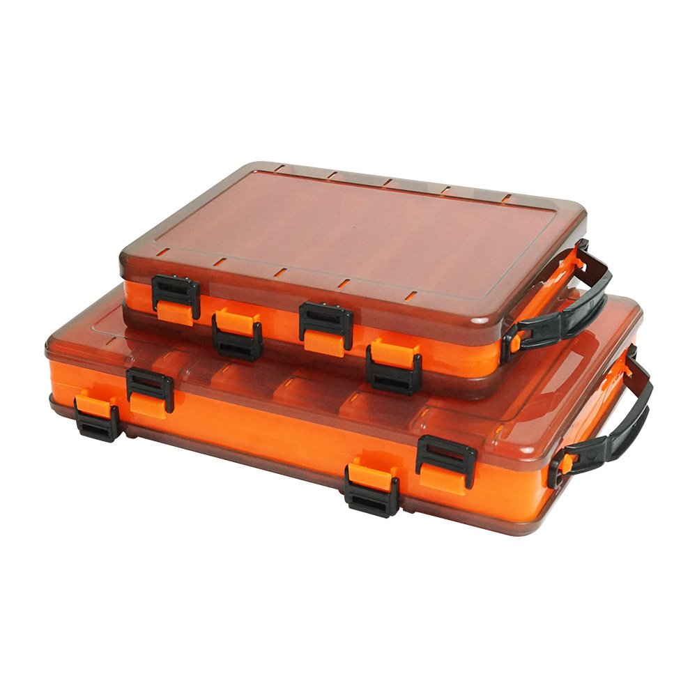 Double Side Lure Box Artificial Bait Box with Holes for Draining Fishing Equipment Hook Storage Plastic Lure Box