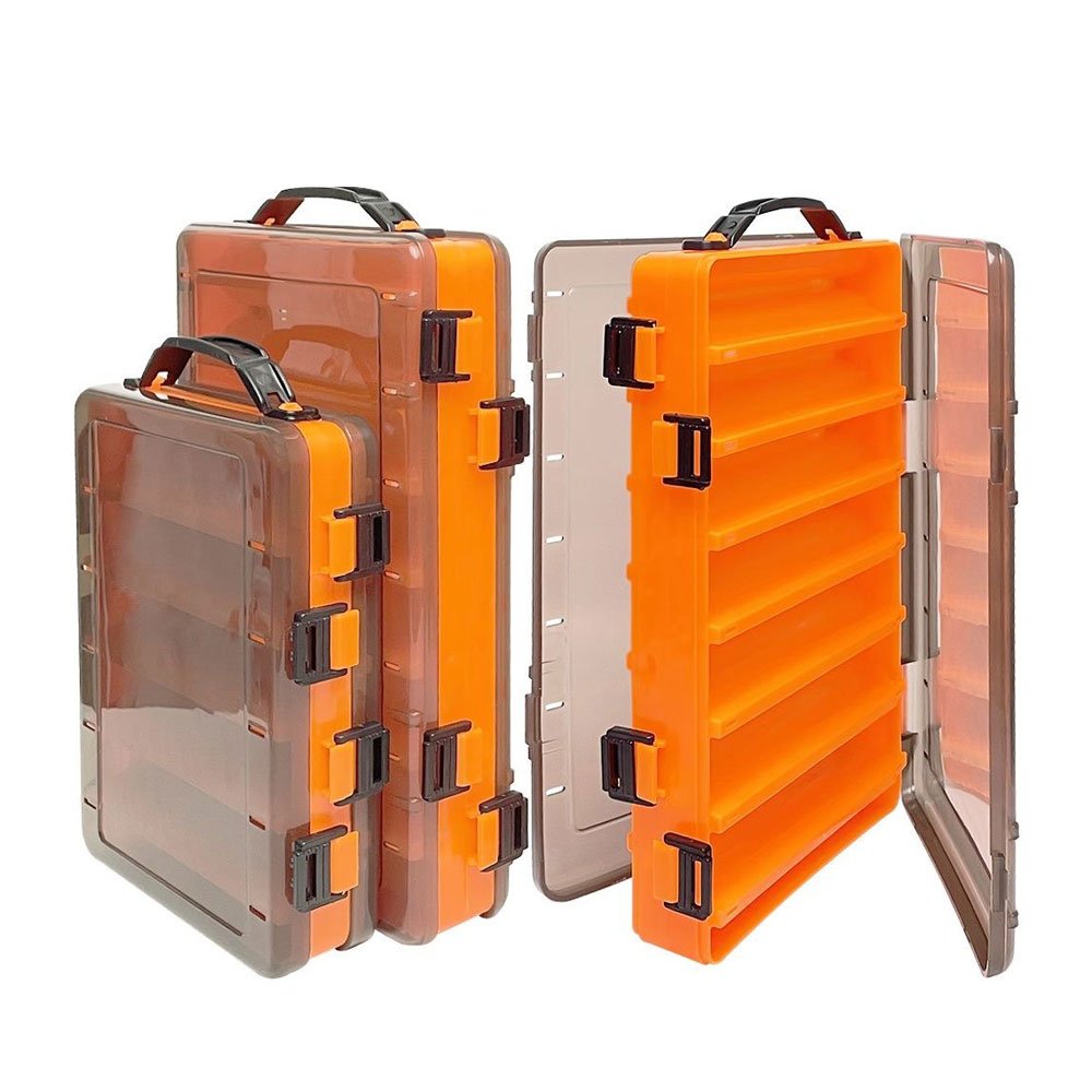 Double Side Lure Box Artificial Bait Box with Holes for Draining Fishing Equipment Hook Storage Plastic Lure Box