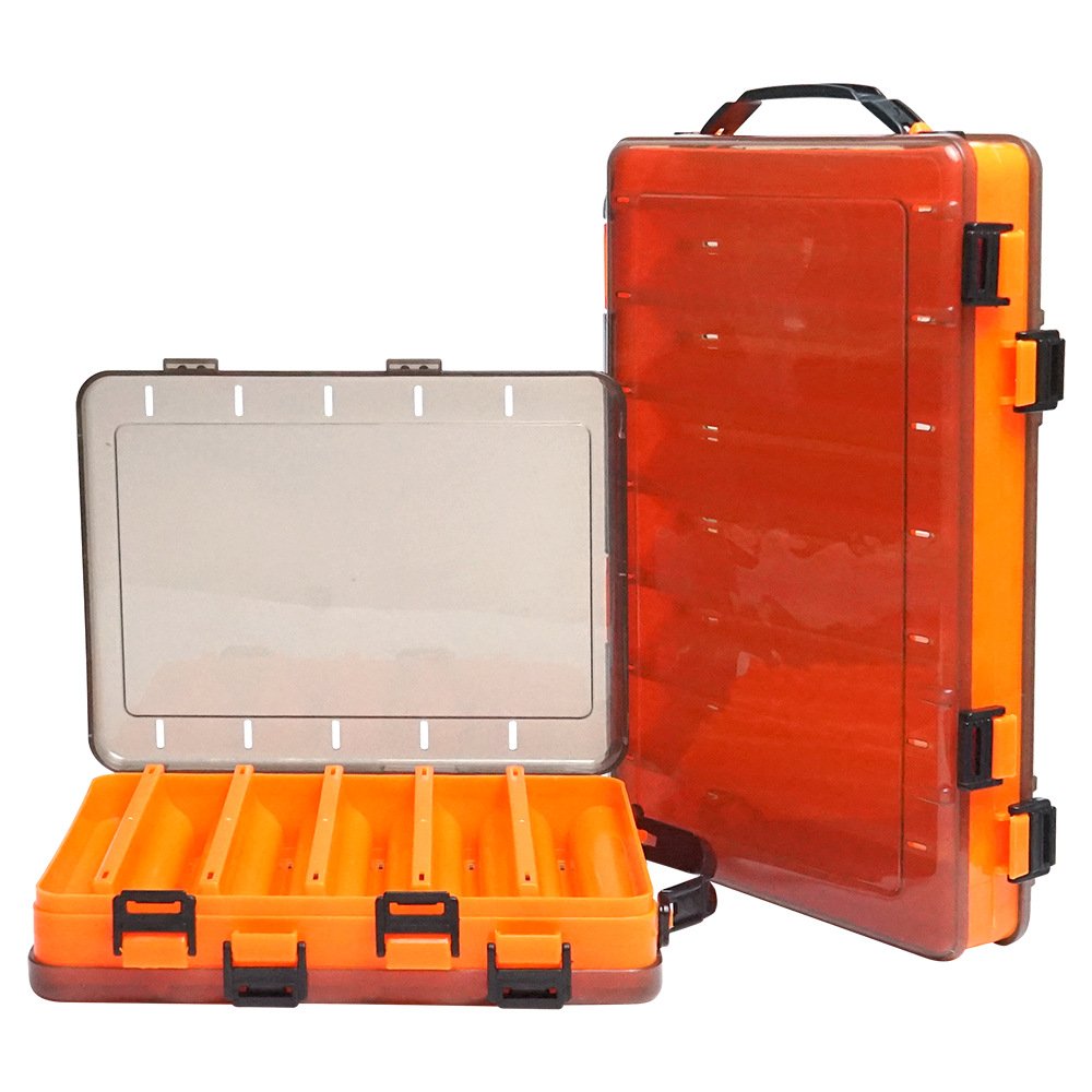 Double Side Lure Box Artificial Bait Box with Holes for Draining Fishing Equipment Hook Storage Plastic Lure Box
