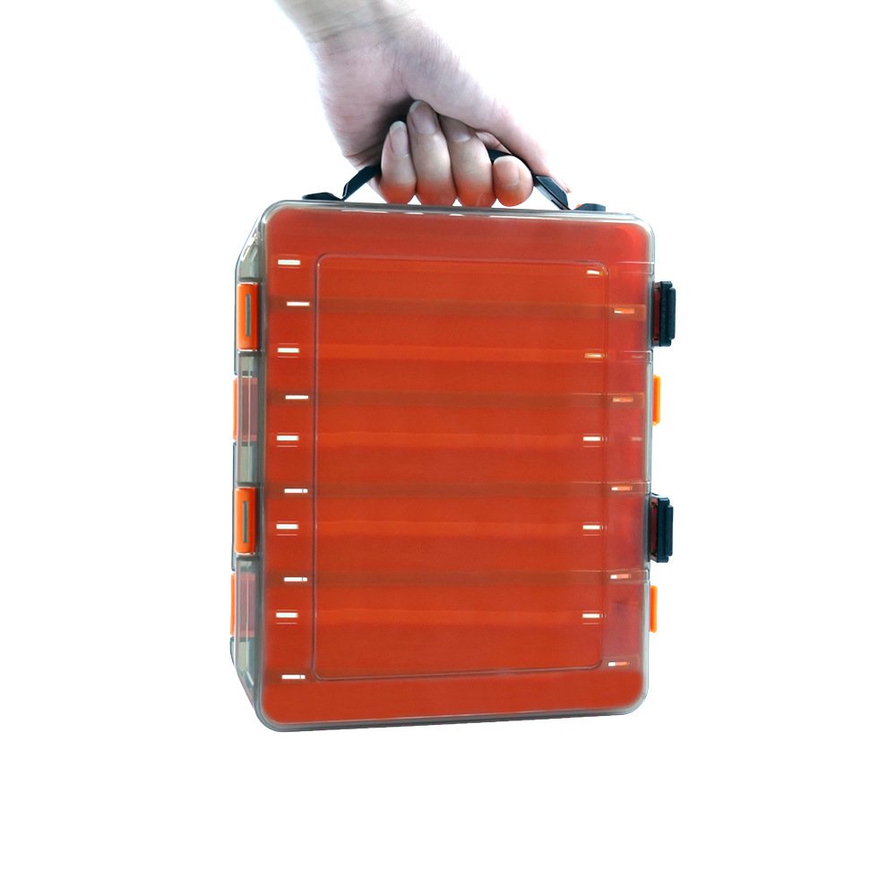 Double Side Lure Box Artificial Bait Box with Holes for Draining Fishing Equipment Hook Storage Plastic Lure Box
