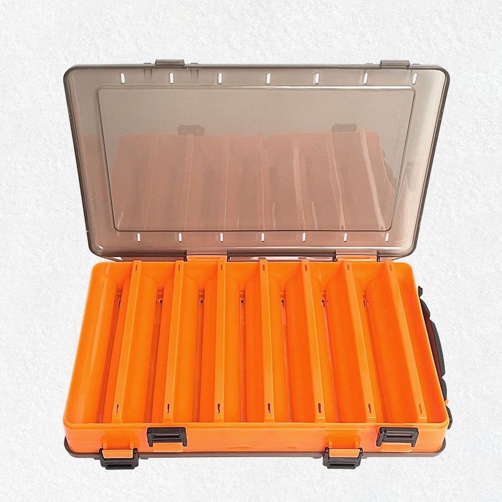 Double Side Lure Box Artificial Bait Box with Holes for Draining Fishing Equipment Hook Storage Plastic Lure Box