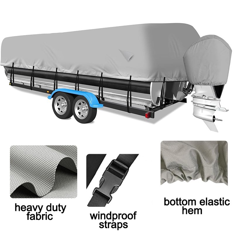 All Season Uv Protection High Quality 300D All Weather Waterproof Fishing Universal Pontoon Boat Cover