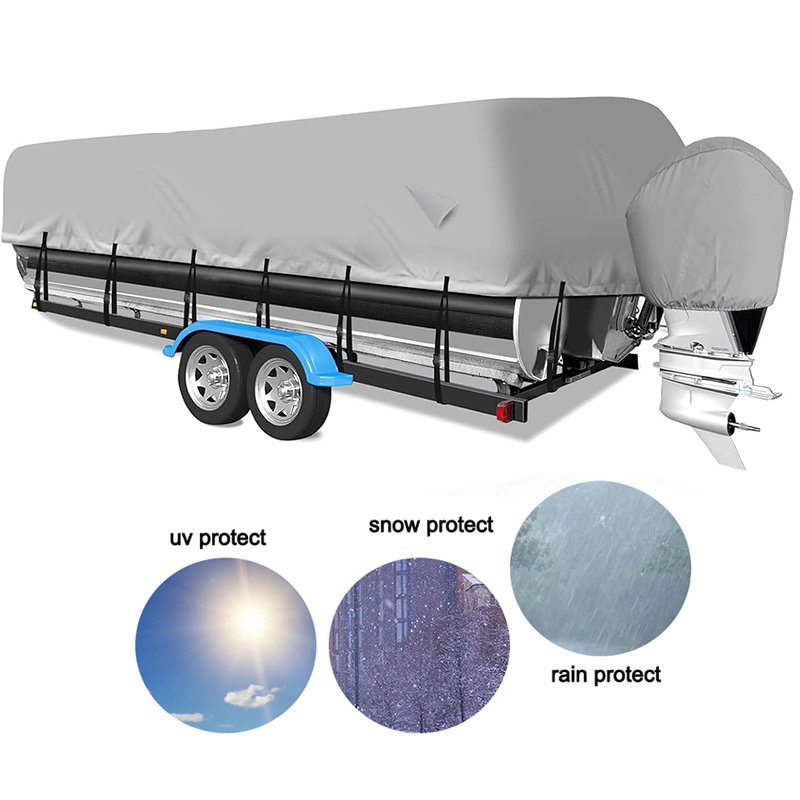 All Season Uv Protection High Quality 300D All Weather Waterproof Fishing Universal Pontoon Boat Cover
