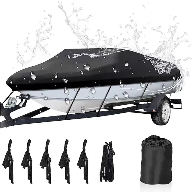 Customized 600D Oxford Cloth PVC Boat Cover Factory-Made Waterproof Sun-Blocking Rain Canoe Cover for Boats Used Condition
