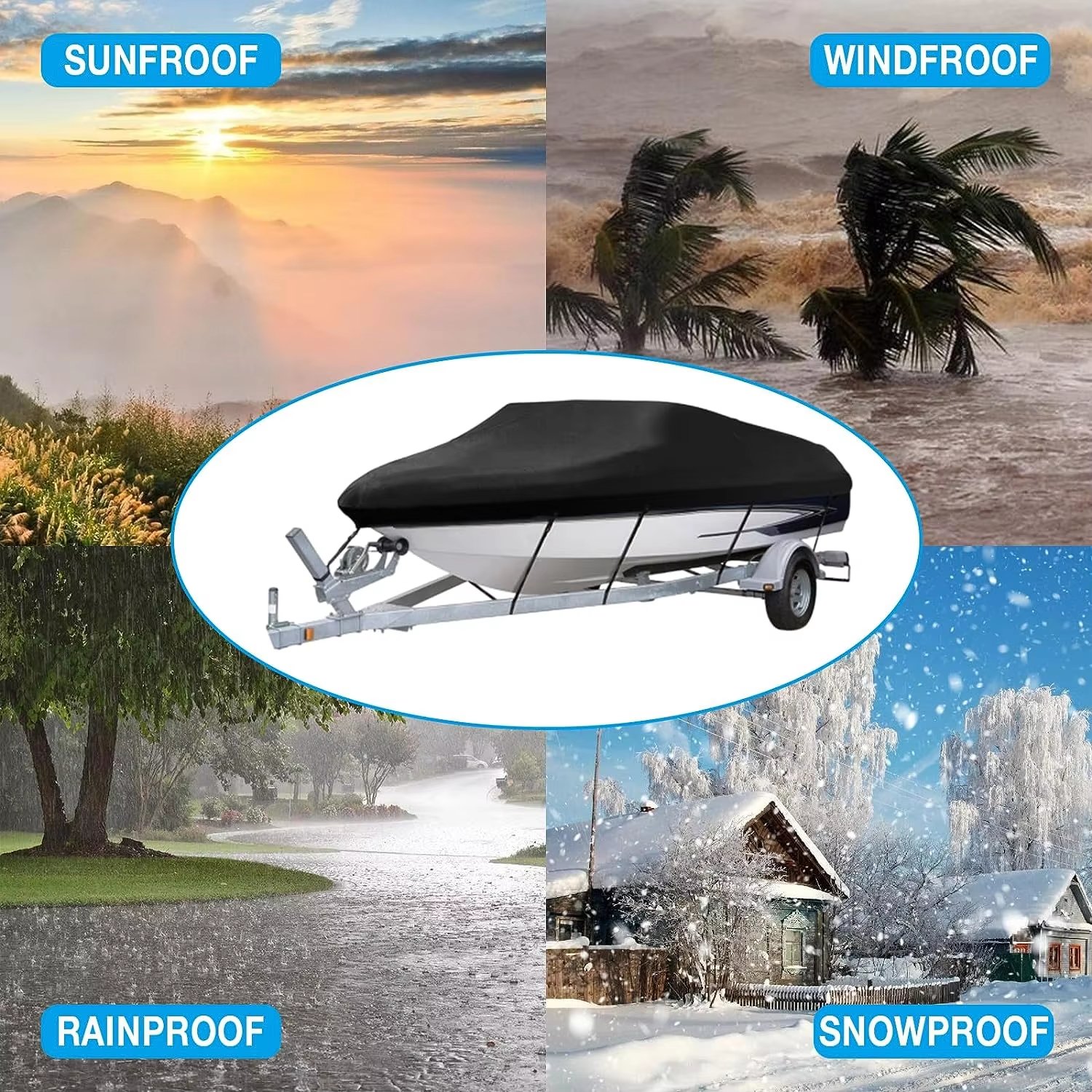 Customized 600D Oxford Cloth PVC Boat Cover Factory-Made Waterproof Sun-Blocking Rain Canoe Cover for Boats Used Condition