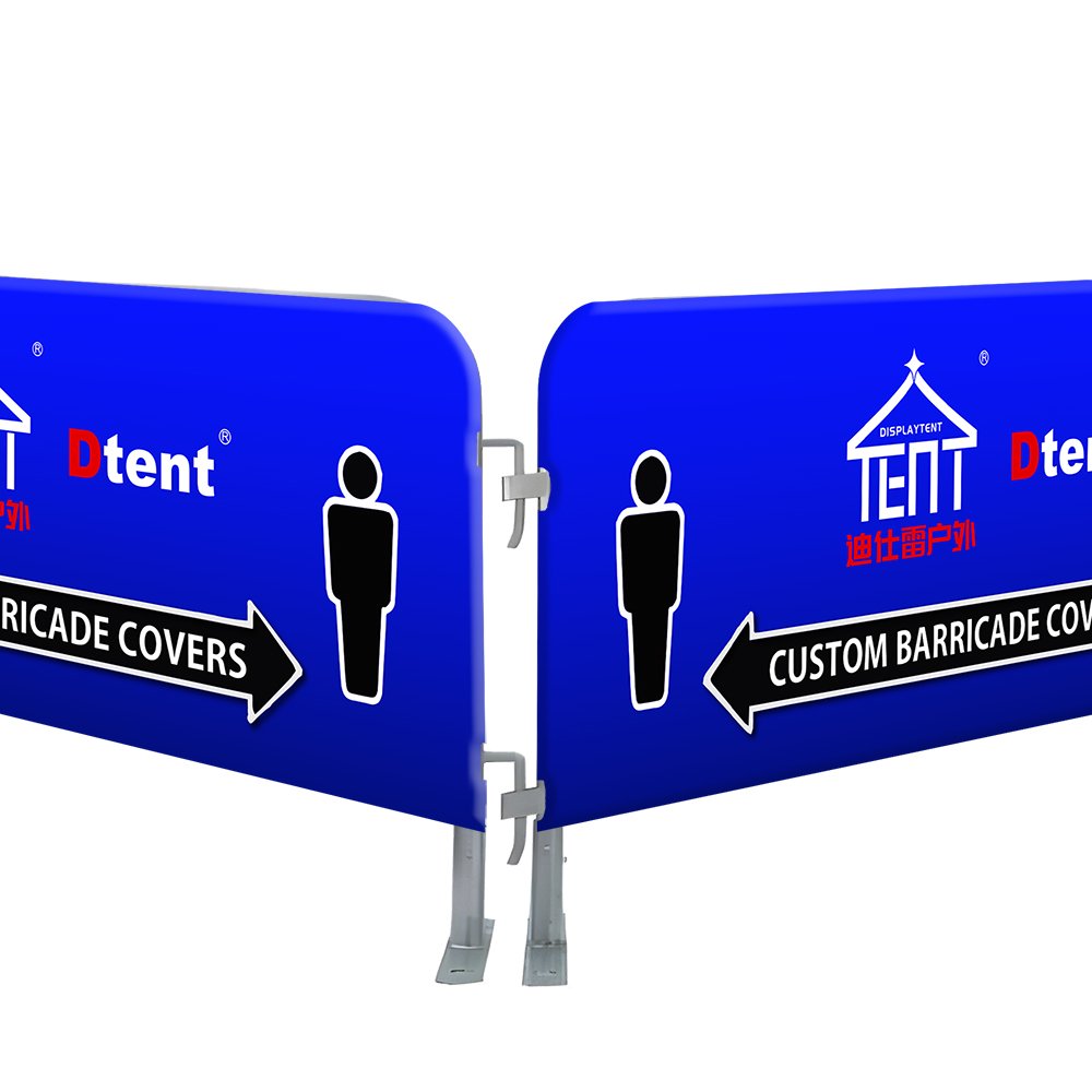 Custom Logo Print Crowd Control Barricade Cover Banner Outdoor Event Mesh Polyester Fabric Fence Barrier Cover
