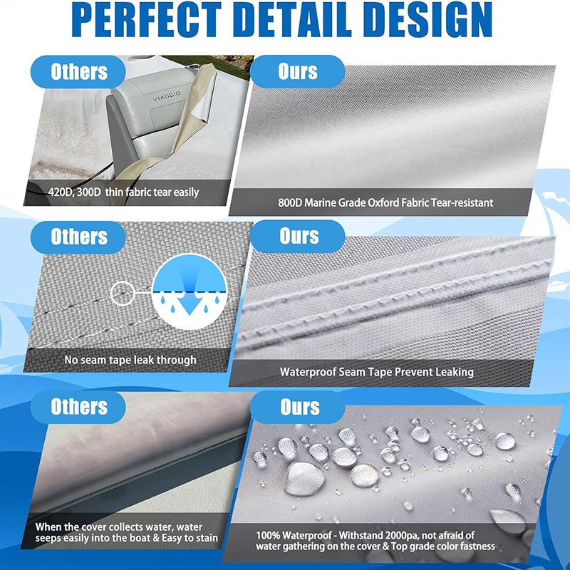 Custom 800D Oxford Cloth Boat Cover Waterproof and Sunscreen Fishing Yacht Cover Direct From Factory Outdoor Accessory