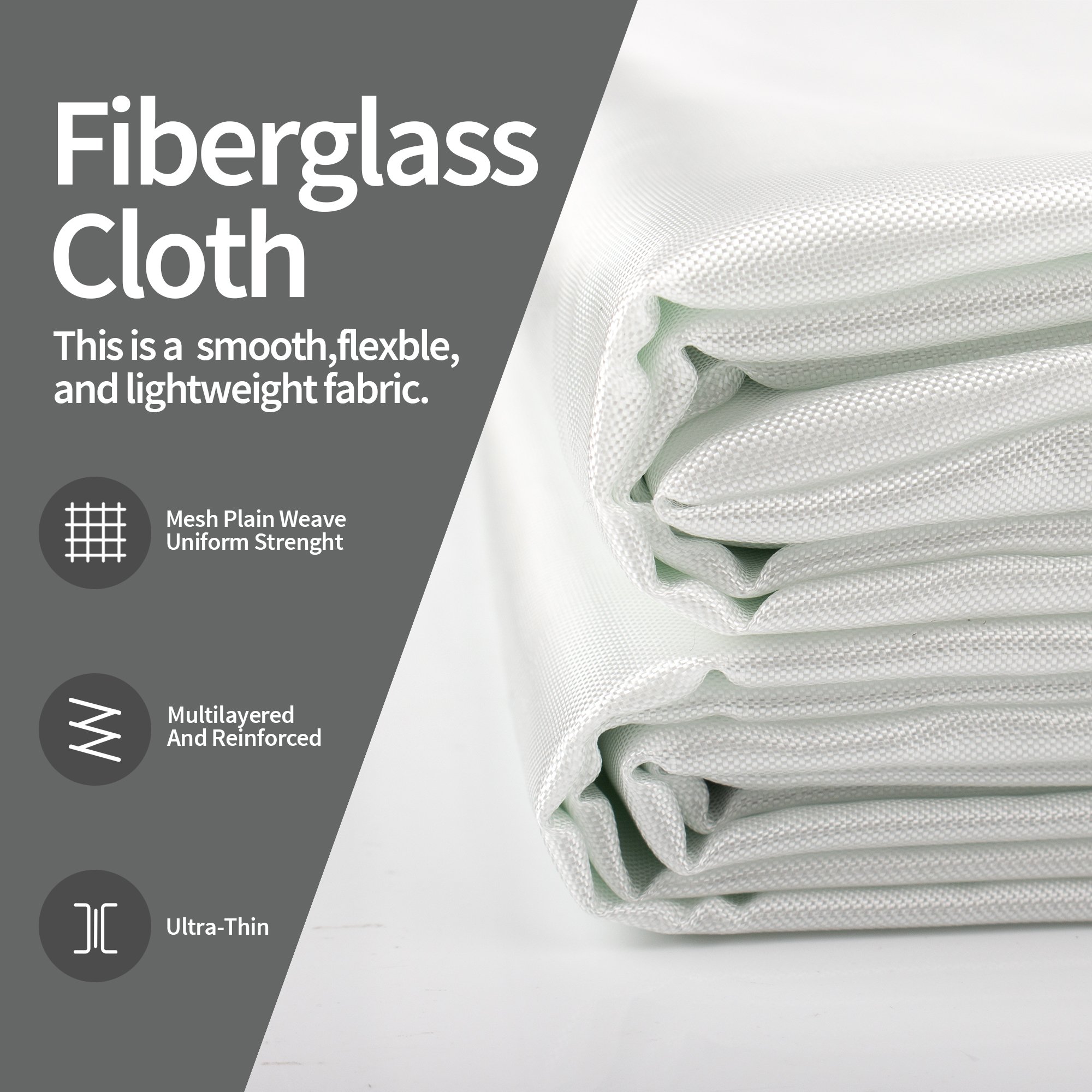 E Glass Plain Weave Roll Alkali-free Reinforce 6oz 200g Fiberglass Cloth for Boats Surfboards Paddle