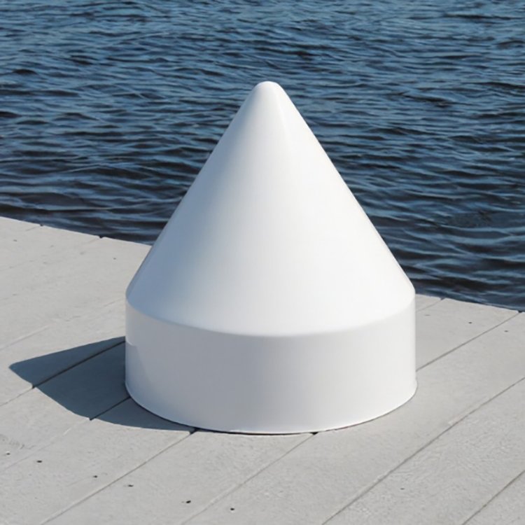 Boat Pylon Edge Post Head Cover Flat White Black LLDPE Marine Dock Coned Piling Cap