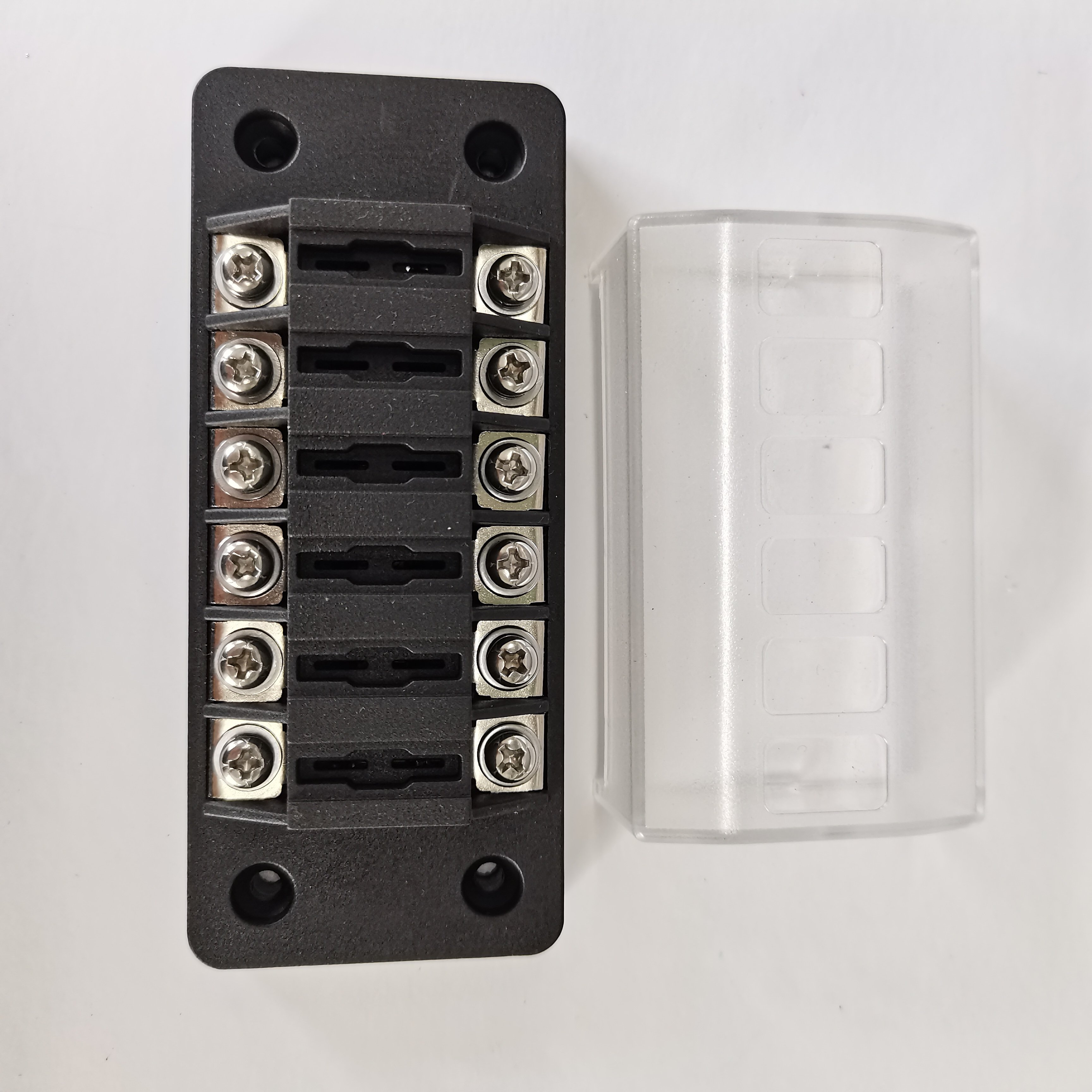 Car Boat Plastic Blade Fuse Box Holder Atc/Atq Dc 6 Circuit Fuse Block With Cover