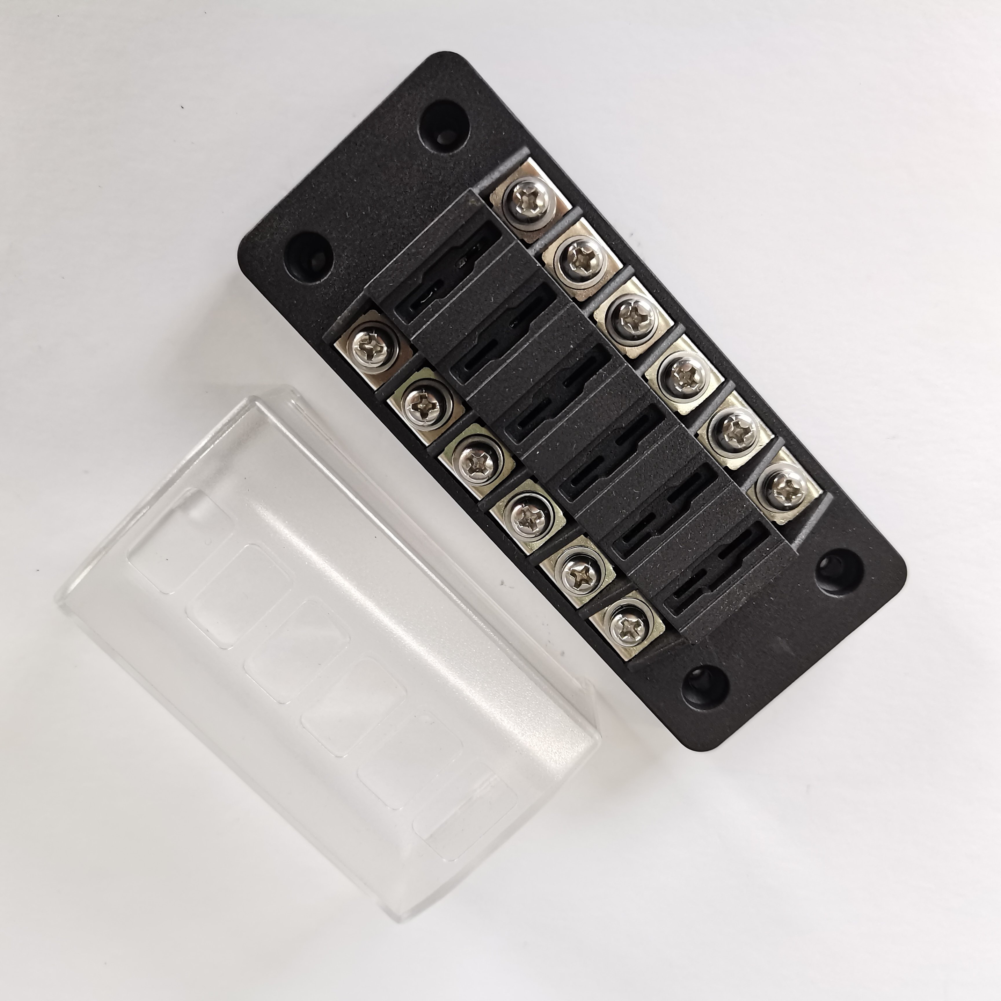 Car Boat Plastic Blade Fuse Box Holder Atc/Atq Dc 6 Circuit Fuse Block With Cover