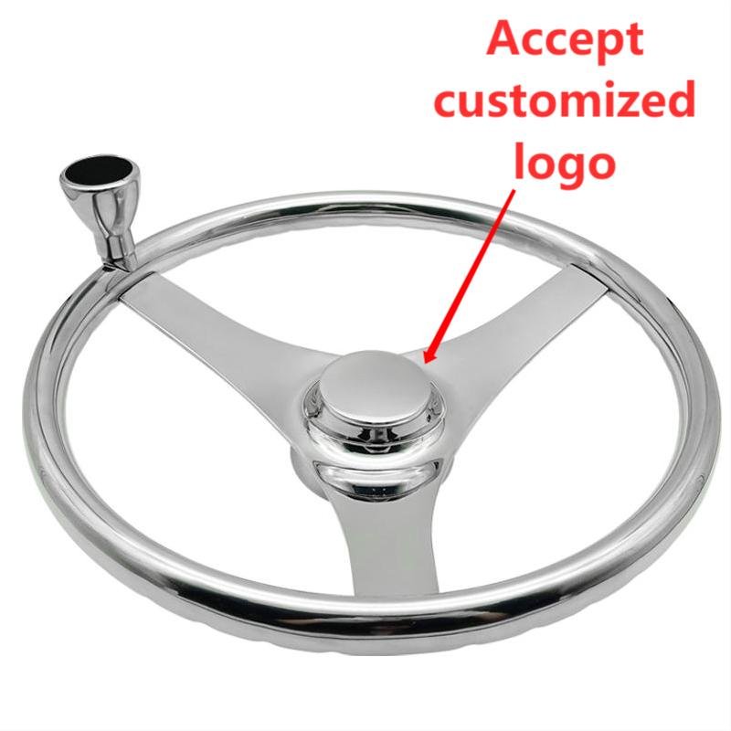 Alastin Inflatable Boat Steering Wheel OEM 316 Stainless Steel Stainless Steel W/Pu Foam Cover Boat Wheels Steering