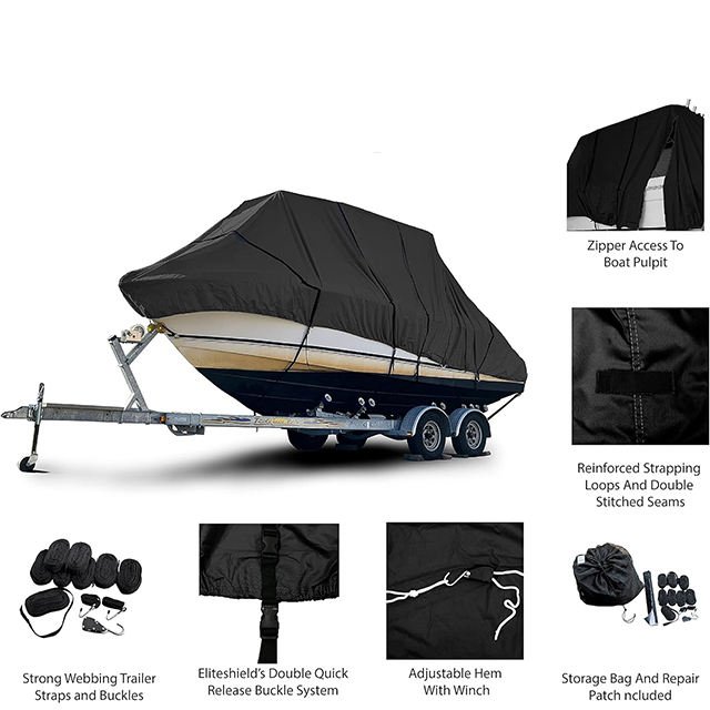 Factory Customized Waterproof 600D Boat Cover Suitable for Fishing Boats, Dustproof, Waterproof, and Yacht Protective Cover