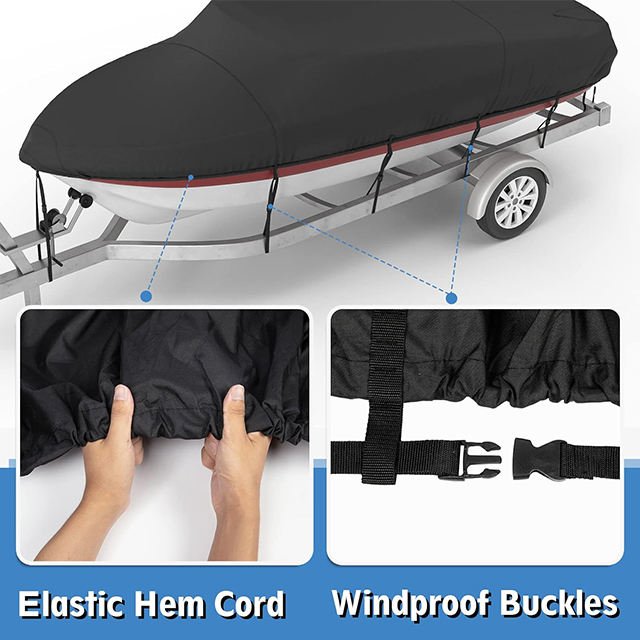 Factory Customized Waterproof 600D Boat Cover Suitable for Fishing Boats, Dustproof, Waterproof, and Yacht Protective Cover