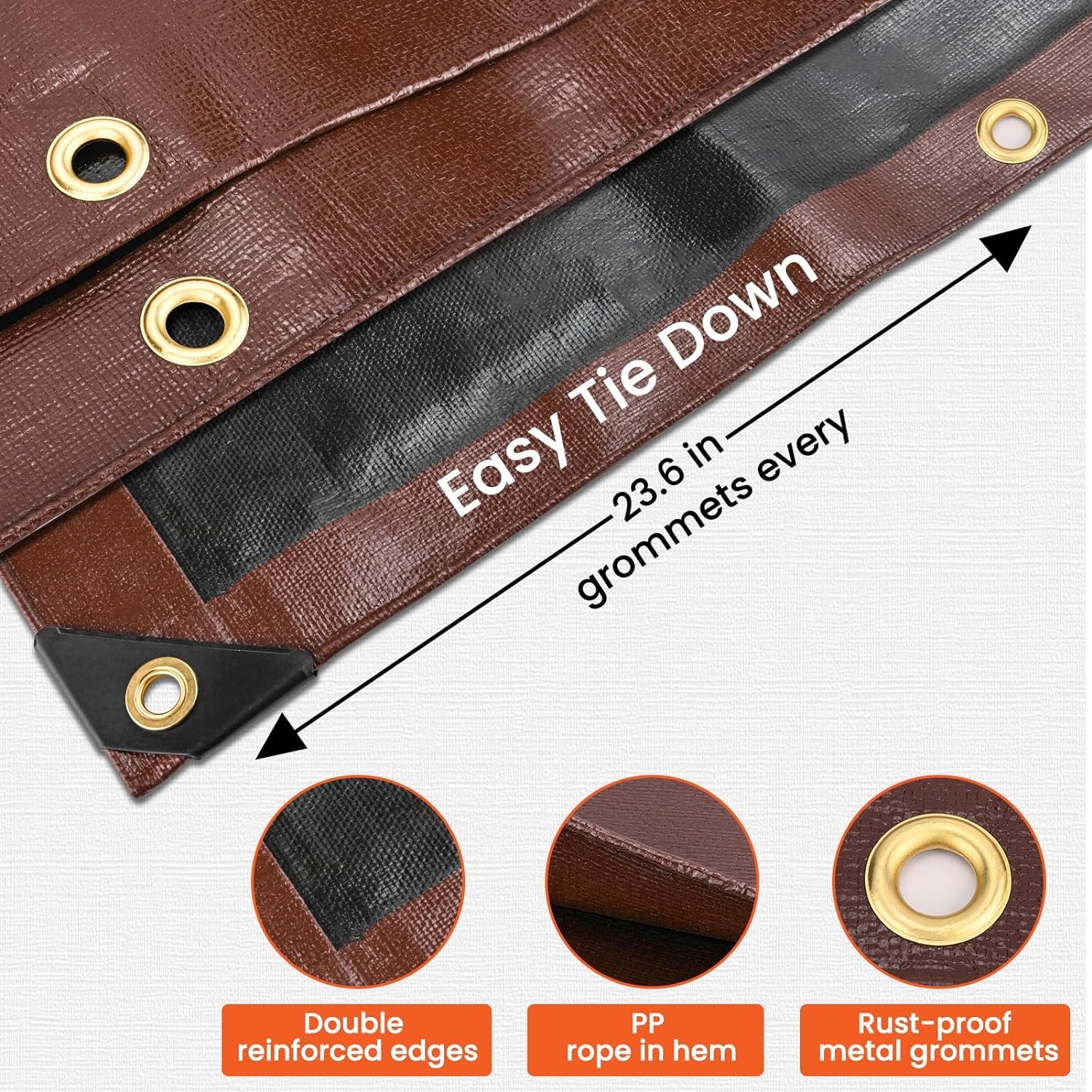 Heavy Duty 120gsm Waterproof PE Tarp Tarpaulin Cover for Truck Tent with Anti-UV Coating PE Tarpaulin