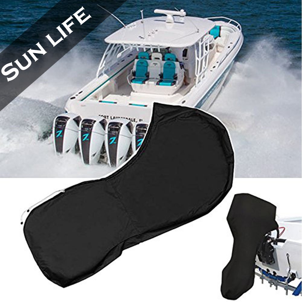 600D Heavy Duty 200HP Boat Full Outboard Engine Motor Cover for 6-15HP Boat Motors Waterproof,Outboard Motor Cover