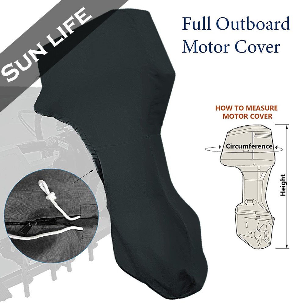 600D Heavy Duty 200HP Boat Full Outboard Engine Motor Cover for 6-15HP Boat Motors Waterproof,Outboard Motor Cover