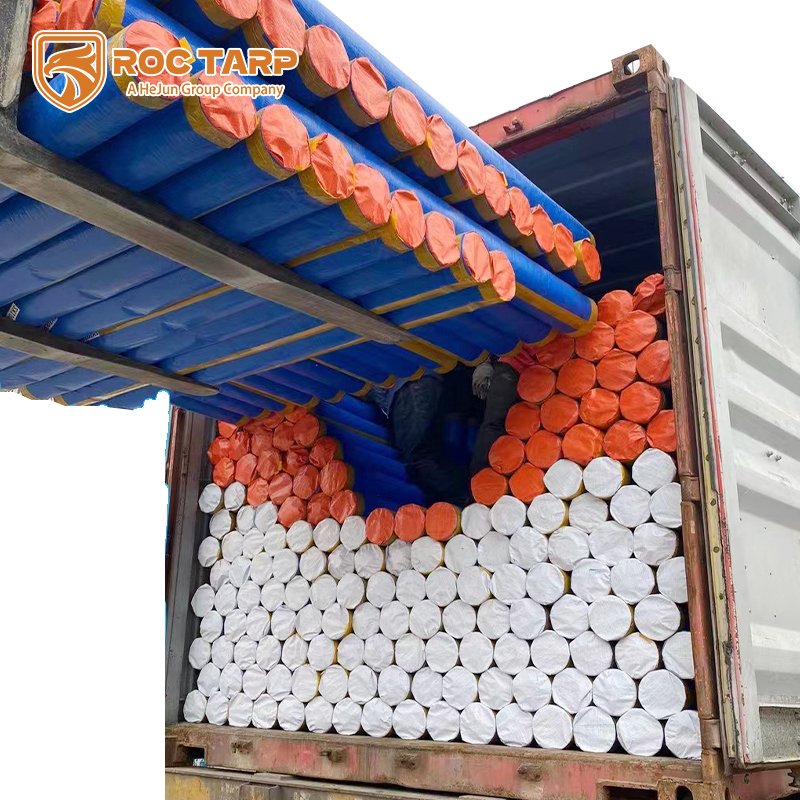 Factory Customized Double Waterproof Silver Blue Plastic Truck Cover PE Tarpaulin Roll Material