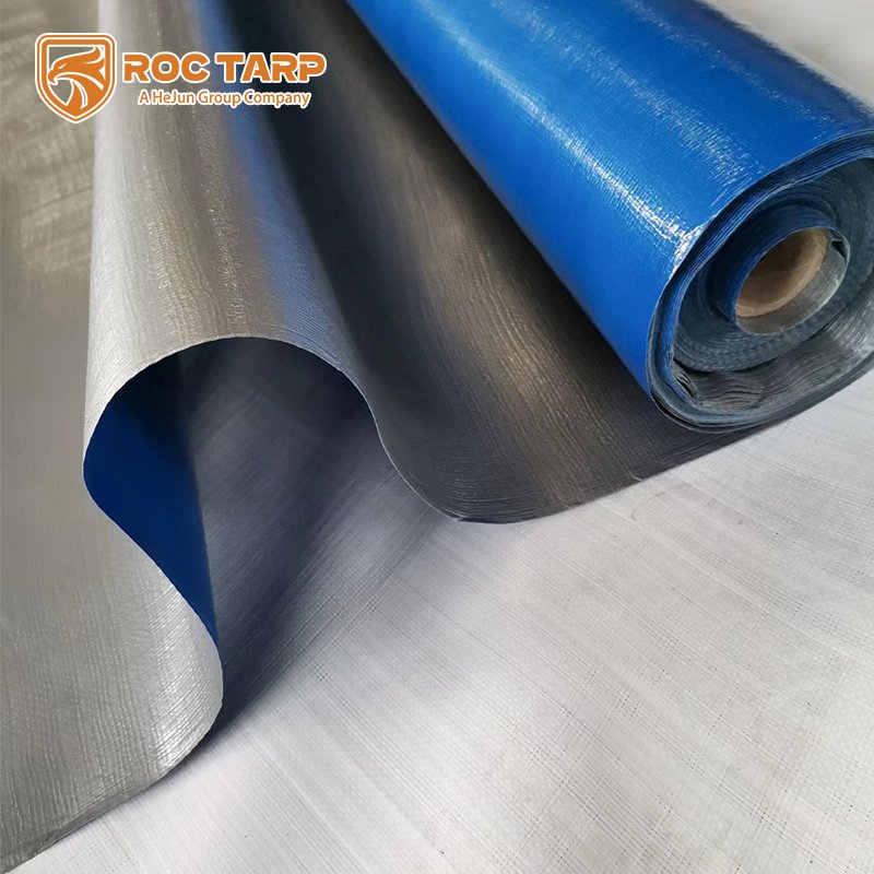 Factory Customized Double Waterproof Silver Blue Plastic Truck Cover PE Tarpaulin Roll Material