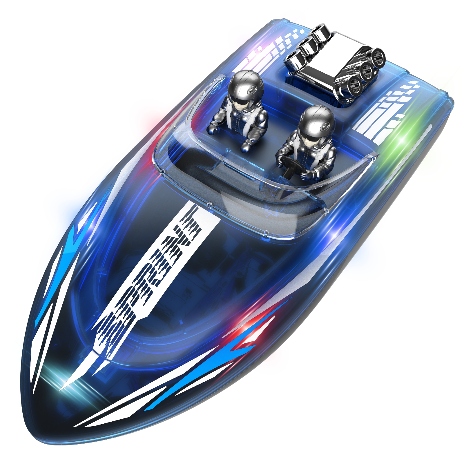 Upgraded V222 Glowing RC Racing Boat High Speed Water Quality Sensor Yacht Luxury Boat Easy Control Boat Over Distance Remind