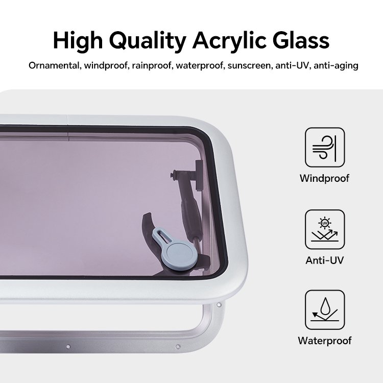 HOMFUL Rectangle Marine Anodized Aluminum Boat Hatch Boat Accessories Boat Porthole Window for Yacht