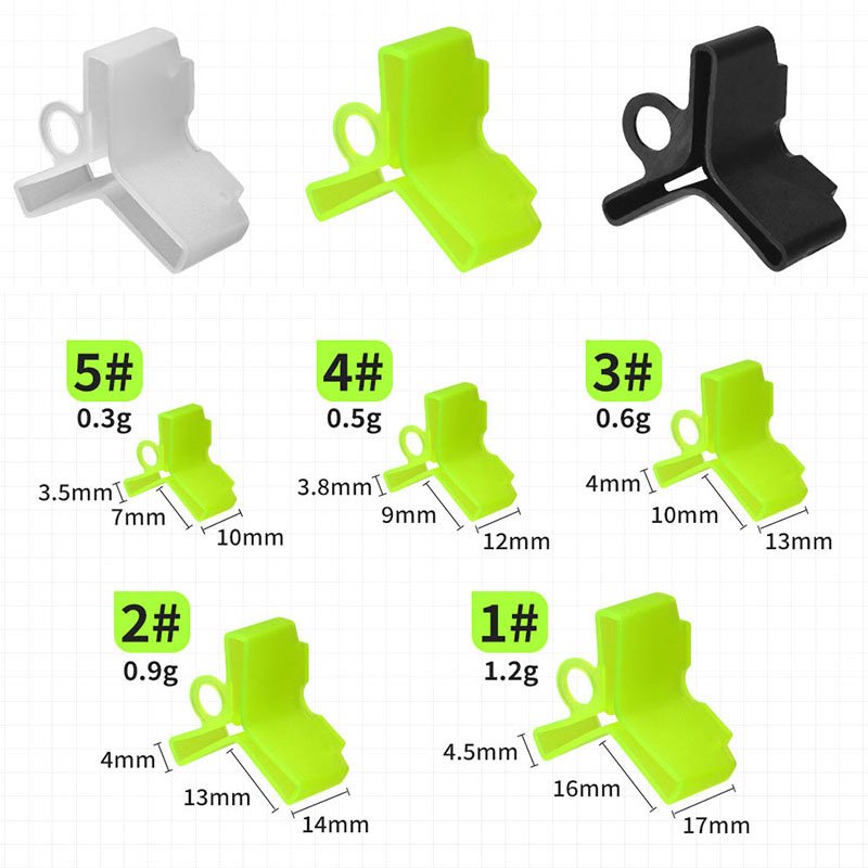 1# 2# 3# 4# 5# Fluorescent Yellow Plastic Fishing Hook Sleeves Plastic Treble Hook Protectors Covers