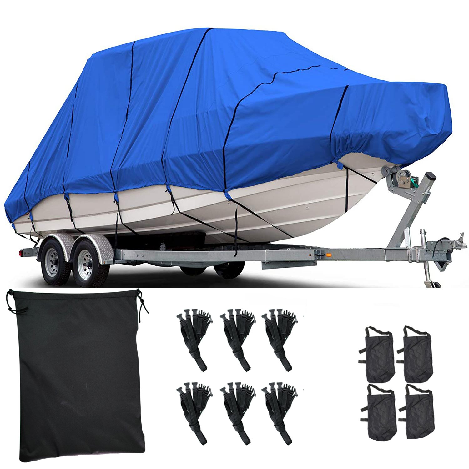 Heavy-Duty Waterproof Sunscreen Trailer Boat Cover, V-Shaped Boat Cover, Custom 300D Boat Cover