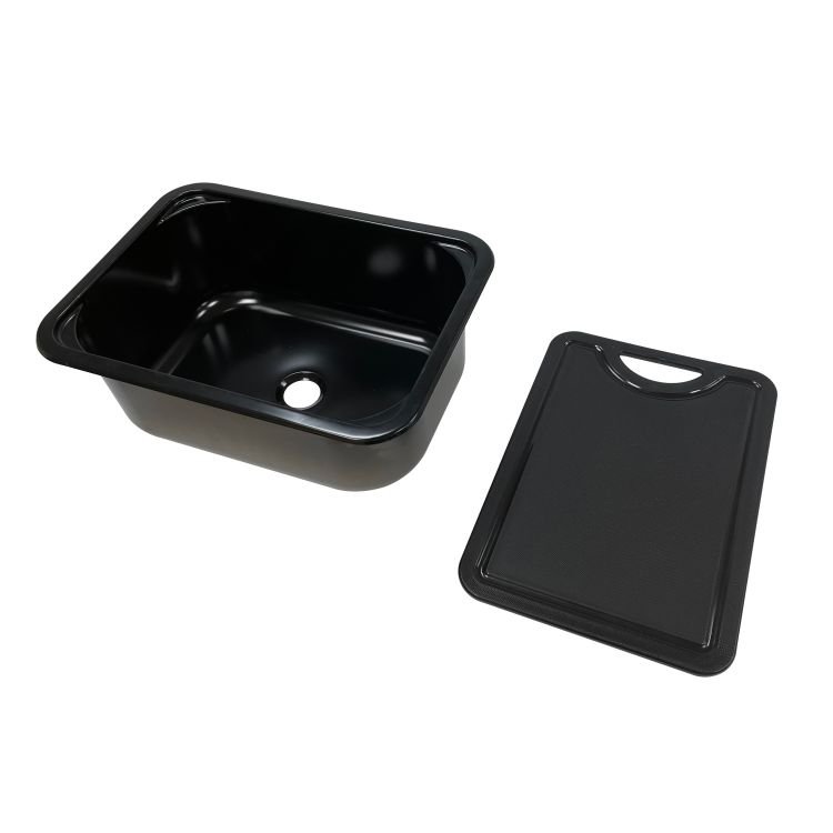 Wholesale Black Stainless Steel 304 Kitchen RV Sink with Cover for RV Caravan Camper Yacht Boat
