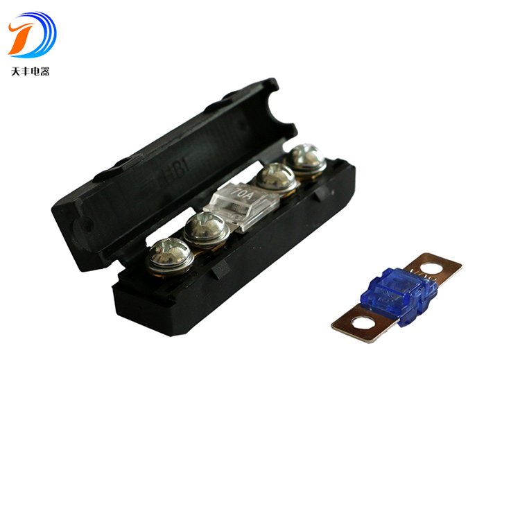Mini ANL Fuse Box 12VDC/24VDC MIDI Fuse Holder with Cover and 4 Studs for Auto Parts in Cars Marine Boats RVs Trucks