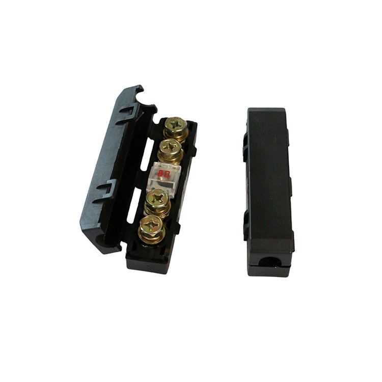 Mini ANL Fuse Box 12VDC/24VDC MIDI Fuse Holder with Cover and 4 Studs for Auto Parts in Cars Marine Boats RVs Trucks