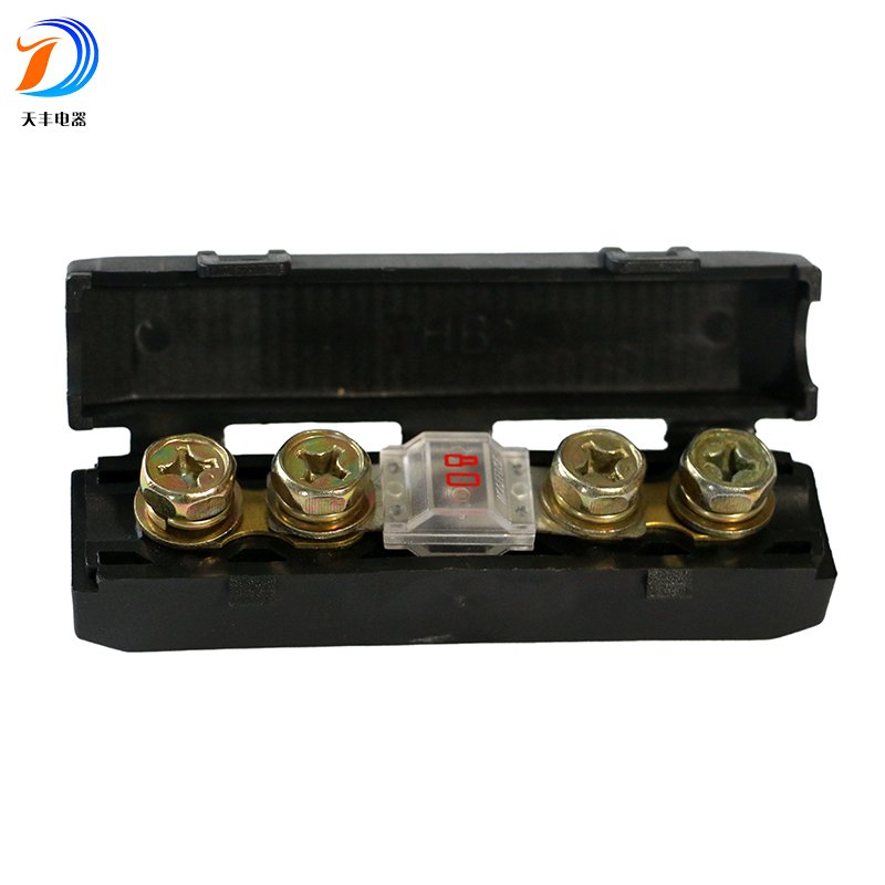 Mini ANL Fuse Box 12VDC/24VDC MIDI Fuse Holder with Cover and 4 Studs for Auto Parts in Cars Marine Boats RVs Trucks