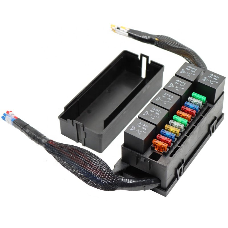12V ATO / ATC 8 Way Blade Panel Mount Car Boat RV Marine Fuse Block Cover Fuses Holder Circuit Breaker