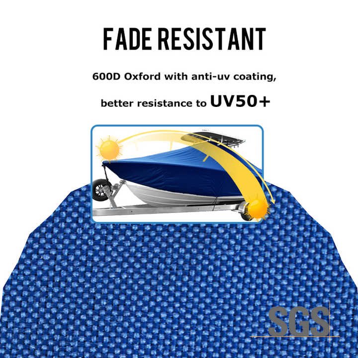 STARRYHEART Waterproof 600D Boat Cover Marine Grade Polyester Canvas Trailerable T-Top Boat Cover
