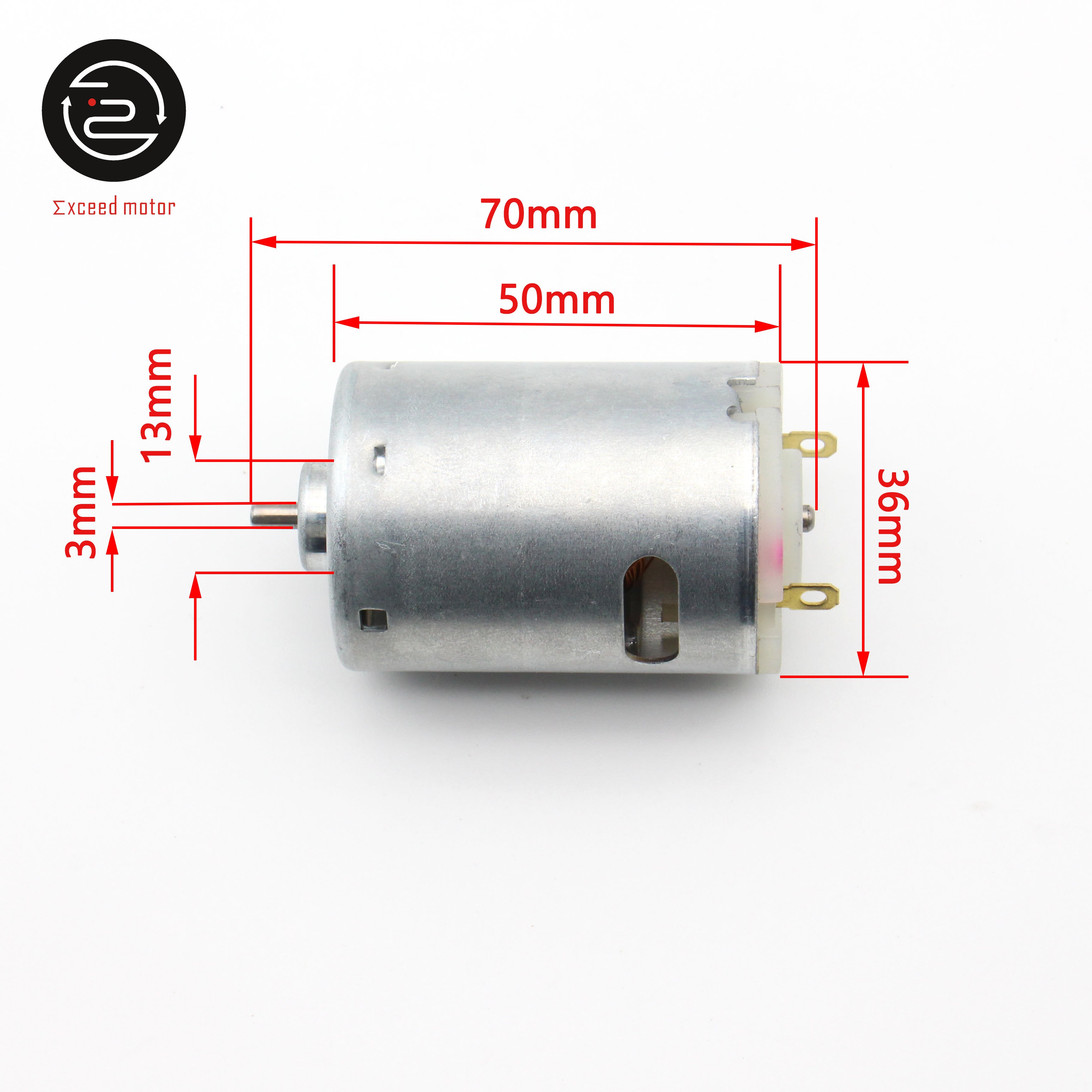 Low Voltage 545 Motor High Speed Miniature 6V 7.2V 9V 12V 545 DC Motor with Rubber Cover for Air Pump
