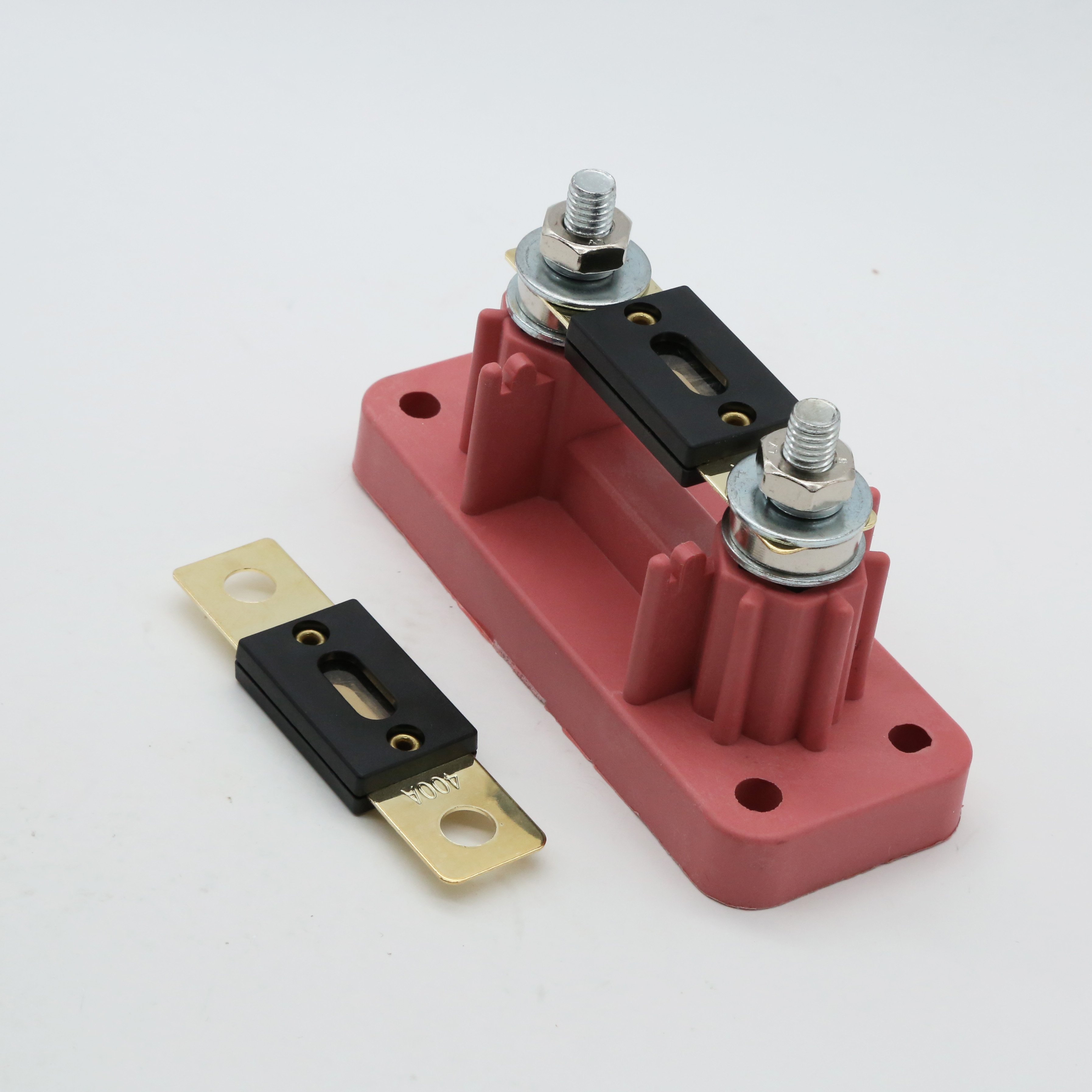 500 Amp ANL Fuse Holder M8 M10 Studs Mini ANL Fuse Block DC 12V Fuse Block with Cover for Car Marine Boat Solar
