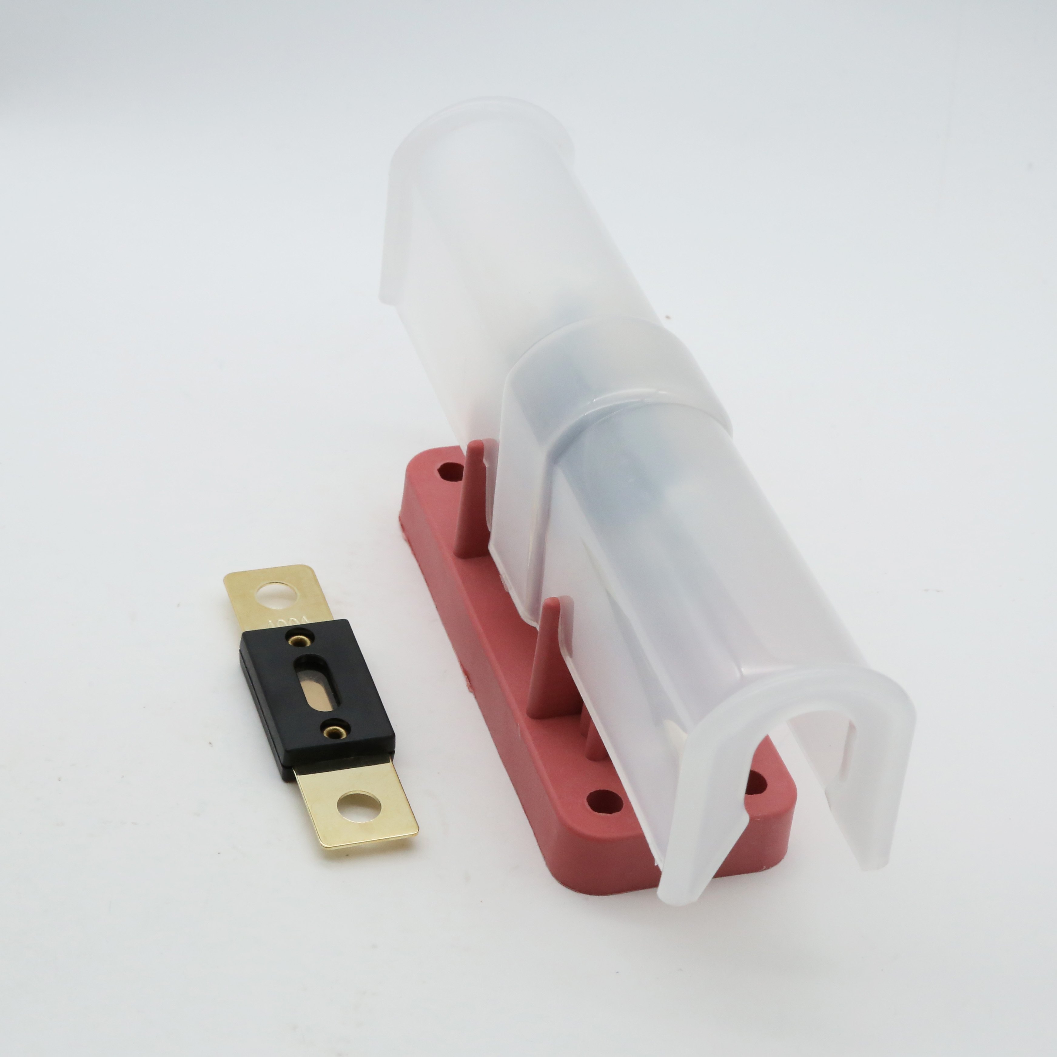 500 Amp ANL Fuse Holder M8 M10 Studs Mini ANL Fuse Block DC 12V Fuse Block with Cover for Car Marine Boat Solar