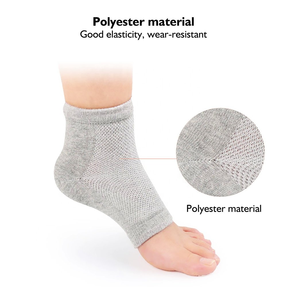 Mesh Breathing Gel Heel Protection Half Sock Cotton Boat Sock with Comfort Sports Insoles Crack Sock Heel Cover for Shoes