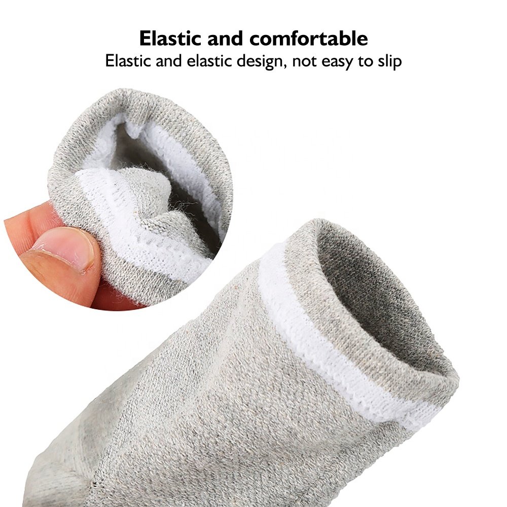 Mesh Breathing Gel Heel Protection Half Sock Cotton Boat Sock with Comfort Sports Insoles Crack Sock Heel Cover for Shoes
