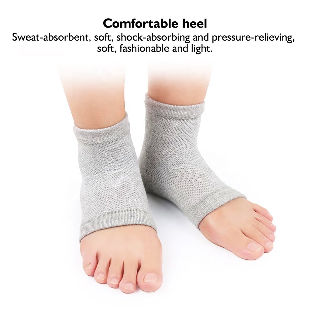 Mesh Breathing Gel Heel Protection Half Sock Cotton Boat Sock with Comfort Sports Insoles Crack Sock Heel Cover for Shoes