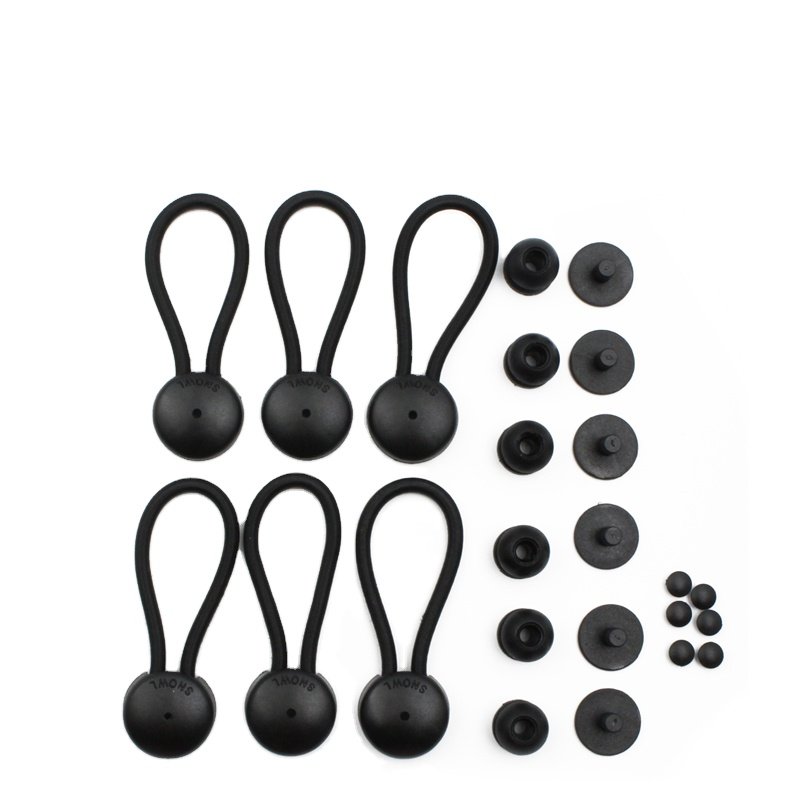 SNOWL Boat Accessories Stayput Bungee/Shock Cord Fasteners Black with White Surface Attachment#Stay Put