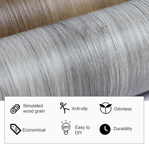 Stylish PVC Interlocking Floor Tiles Light Gray Peel Stick Floor Tiles Wear-resistant and Waterproof Vinyl Plank Flooring
