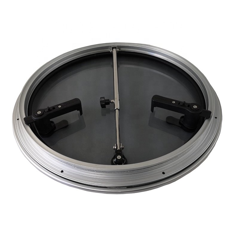 Hot Sale Aluminum Alloy Tempered Glass Deck Skylight Porthole Breathable Light Round Deck Hatch for Marine Boats Yacht RV
