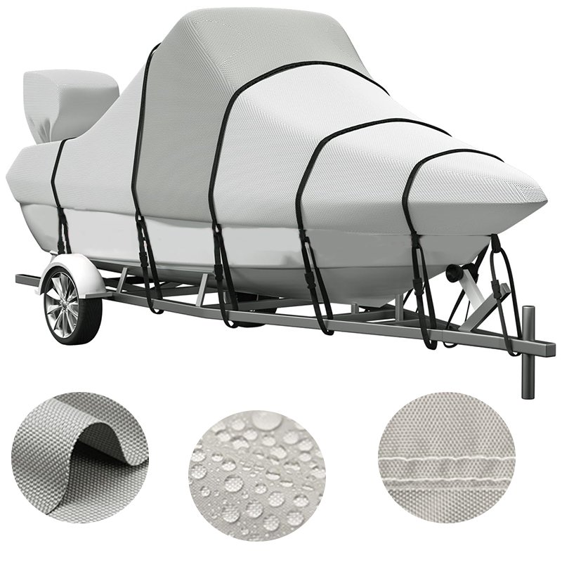 Heavy Duty Custom Boat Cover UV Resistant Dustproof Waterproof 600D Marine Grade Polyester Boat Cover