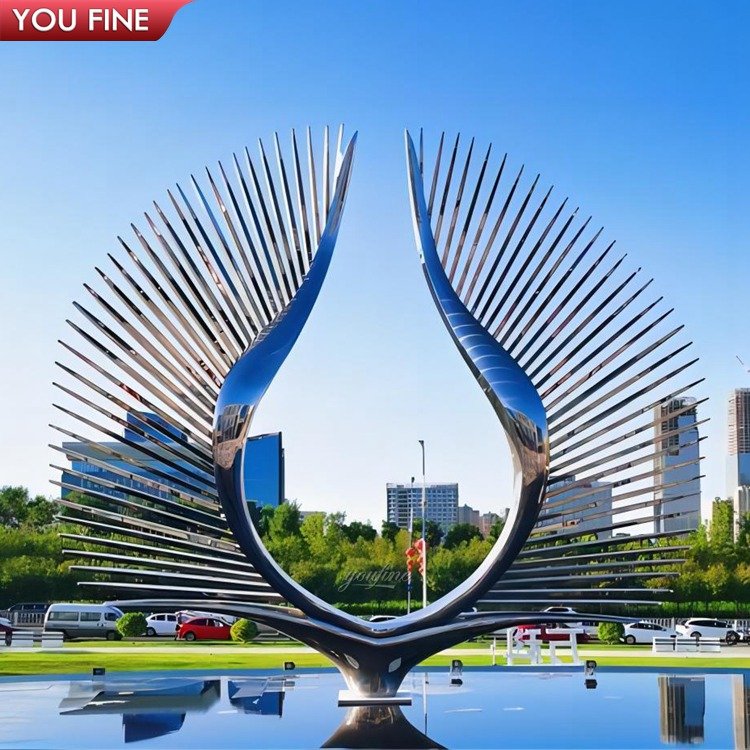 Hotel Villa Landscape Decoration Stainless Steel Metal Polished Modern Art Sculpture