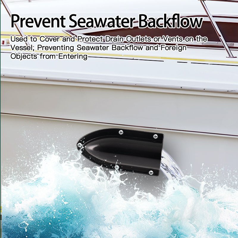 Yacht Drain Outlet Deflector Cover Marine Vent Cover Exhaust Outlet Cover Protective Cap Accessory